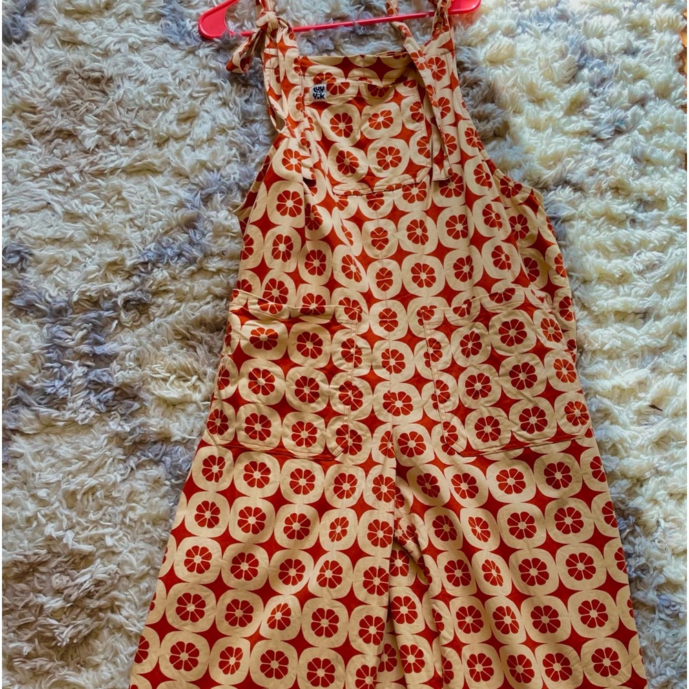 Lucy & Yak Dungarees Funky 70’s Pattern Wide Leg